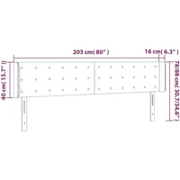 VidaXL LED Kopfteil Dunkelgrau 203x16x78/88 cm Samt