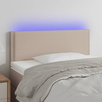 VidaXL LED Kopfteil Cappuccino-Braun 100x5x78/88 cm Kunstleder