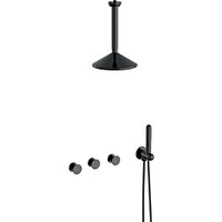 Vitra Liquid Fertigmontageset A4277739 UP-Duschsystem, mit Kopfbrause, schwarz hochglanz