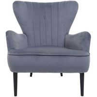 Mendler Lounge-Sessel HWC-K37, Cocktailsessel Polstersessel Sessel, Samt ~ grau