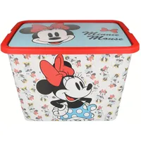 Stor Aufbewahrungsbox Minnie Mouse 23 Liter weiß/rot