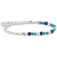 Thomas Sabo Charm-Armband mit blauen Beads und weißen Perlen