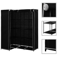 VidaXL Eckkleiderschrank 130 x 169 x 87 cm schwarz