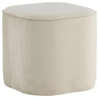 VCM ebuy24 Pouf, Hocker Ø44cm Velour Weiß