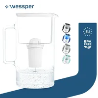 Wessper Wasserfilterkanne Aus Glas 3 L Kompatibel Mit Brita