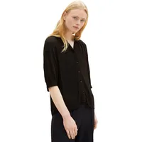 Tom Tailor Denim Bluse STRUCTURED in Schwarz | S