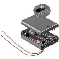 AccuCell Batteriehalter für 3x Mignon mit Deckel und Schalter