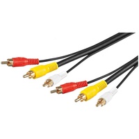 Goobay Audio-Video-Kabel 3x Cinch-Stecker > 3x Cinch-Stecker 10m (50310)