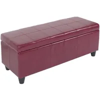 MCW Aufbewahrungs-Truhe Kriens Leder/Kunstleder 112x45x45cm Rot