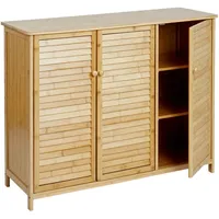 Mendler Badezimmerschrank HWC-B18, Badschrank Regal Badregal Kommode, 3 T√oren