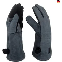 APOGO Ofenhandschuhe Backhandschuhe Grillhandschuhe 1 Paar Leder Grill Handschuhe