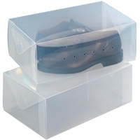 Wenko Aufbewahrungsbox für Schuhe, 2er Set, transparente Aufbewahrung für