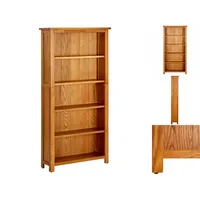 VidaXL Bücherregal 5 Fächer 70x22x140 cm Massivholz Eiche