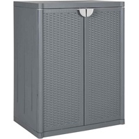 VidaXL Gartenschrank Grau 65x45x88 cm PP Rattan-Optik