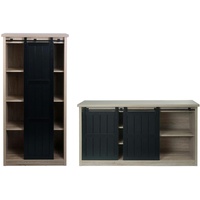 Mendler Wohnzimmerset aus Schrank und Sideboard HWC-K75, Schiebetüre Staufächer,