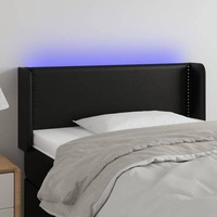 VidaXL LED Kopfteil Schwarz 103x16x78/88 cm Kunstleder