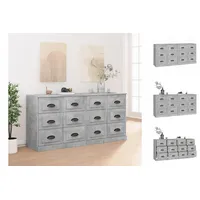 VidaXL Sideboards 2 Stk. Betongrau Holzwerkstoff