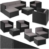 Tectake Lignano Lounge Set schwarz