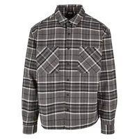 URBAN CLASSICS Boxy Kane Check Kurzarmhemd Grey / Black