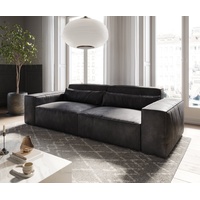 DeLife Big-Sofa Sirpio L 260x110 cm Lederimitat Vintage Anthrazit