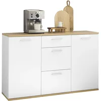 HBZ Kommode BC 1035 Sideboard mit 3 Schubladen Weiß/Artisan