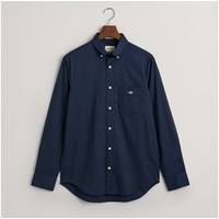 GANT Reg Poplin Shirt Klassisches Hemd, Marine, M