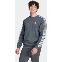 Adidas Herren Essentials Fleece 3-Stripes Sweatshirt, Dark Grey Heather,