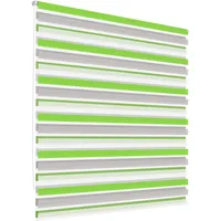 ECD Germany Doppelrollo 45 x 150 cm Grün-Grau-Weiß Klemmfix