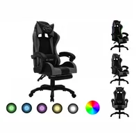 VidaXL Gaming-Stuhl mit RGB LED-Leuchten Grau und Schwarz Kunstleder