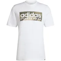Adidas Herren Camo Linear Graphic T-Shirt White, M
