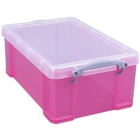 Really Useful Box Aufbewahrungsbox 9,0 l transparent, pink 39,5