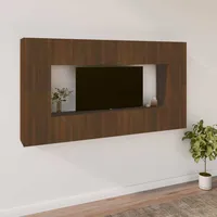 VidaXL 8-tlg. TV-Schrank-Set Braun Eichen-Optik Holzwerkstoff