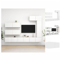 VidaXL 7-tlg. TV-Schrank-Set Weiß Holzwerkstoff