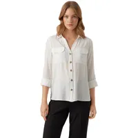 Vero Moda Damen Bluse VMBUMPY Regular Fit Weiß 10275283