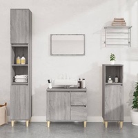 VidaXL Badschrank Grau Sonoma 30x30x100 cm Holzwerkstoff