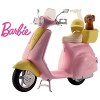 Barbie Pink & Yellow Scooter Moped With Puppy &