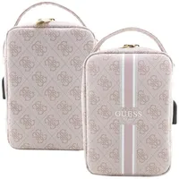 GUESS PU 4G Printed Stripes Travel Bag Pink -