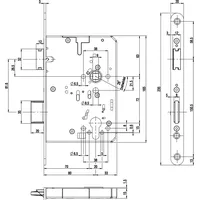 BKS Fluchttürschloss B-23200-06-L-8 1-flg. Funktion B, Rundstulp 20, PZ