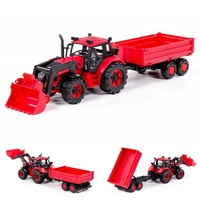 Polesie Spielzeug-Traktor 91871 Anhänger Frontschaufel Schwungantrieb Radlader rot