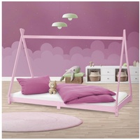 ML-Design Kinderbett Tipi mit Lattenrost 90x200 cm Rosa aus