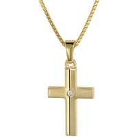 Trendor 08516 Kinder Kreuz Gold 333 mit Zirkonia und