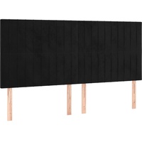 VidaXL Kopfteile 4 Stk. Schwarz 100x5x78/88 cm Samt