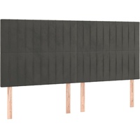 VidaXL Kopfteile 4 Stk. Dunkelgrau 90x5x78/88 cm Samt