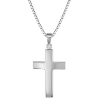 Trendor 08474 Herren-Halskette mit Kreuz 27 mm Sterlingsilber 925,