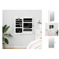 VidaXL Schmuckschrank mit Spiegel Wandmontage, Weiß 37,5x10x67 cm