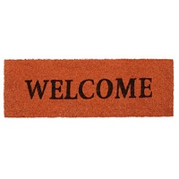 Relaxdays Kokosmatte Welcome orange 25,0 x 75,0 cm