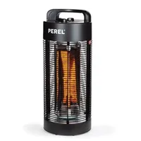 Perel Terrassen-Heizstrahler, 1200 W, Carbon, Kippschutz, 2 Heizstufen, spritzwassergeschützt,