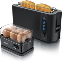 Arendo - SET Toaster FRUKOST mit Eierkocher SIXCOOK Edelstahl