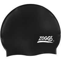 Zoggs Unisex – Erwachsene Easy-fit Silicone Cap Badekappe, Schwarz,