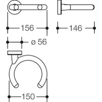 Hewi System 800 K Gehhilfenhalter 950906009092 anthrazitgrau, Ø 150